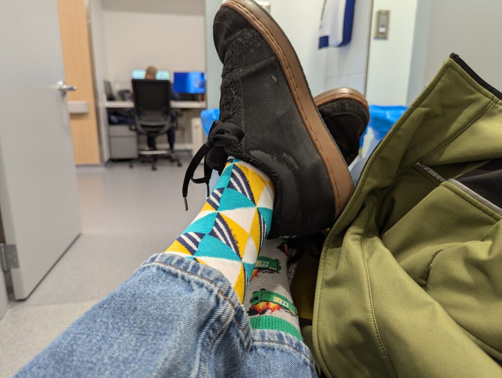 New funky birthday socks from my Mom